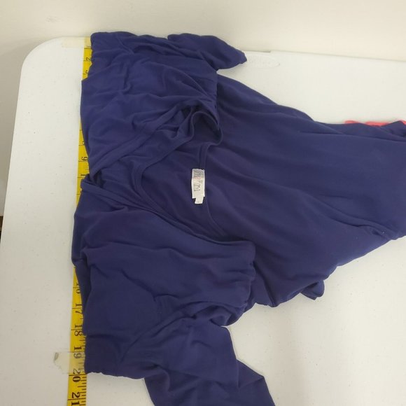 Latched Mama Womens Half Sleeve Knee Length Dress Size L Blue Coral Colorblock - Picture 8 of 11